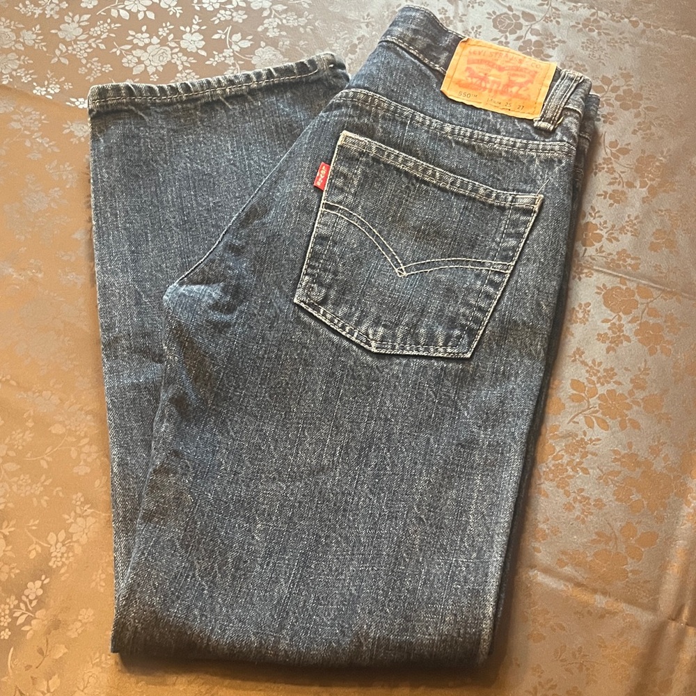 Boys 14 slim 550 Levi's Blue Straight-Leg Jeans